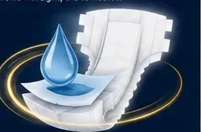 Absorbent core of an Aaegis Secure adult diaper drawing in liquid